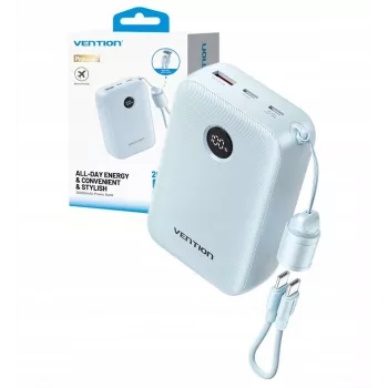 Powerbanka Vention FKBL0-C 20000 mAh, 2x USB-C + 1x USB-A, modrá