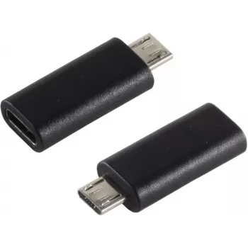 Káblový adaptér S/CONN 14-05019 USB 2.0 MicroB USB 3.1 C čierny