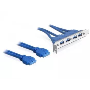 DeLOCK slotový plech USB3.0 Pin Header 19 Pin 2 x Internal > 4 x USB3.0-A konektor samica external - slotový plech (82974)