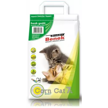 Certech Super Benek Corn Cat Fresh Grass – kukuričná mačacia podstielka hrudkujúca 7 l