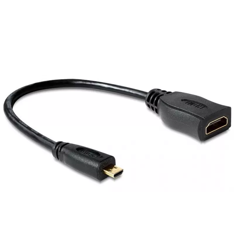 HDMI kábel DeLOCK 65391 0,23m typ A na typ D čierny