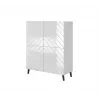 Regál cama meble ABETO 100,5 x 40 x 121,5 cm biela/lesklá biela, stojaca nástenná skriňa