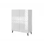 Regál cama meble ABETO 100,5 x 40 x 121,5 cm biela/lesklá biela, stojaca nástenná skriňa