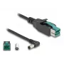 DeLOCK PoweredUSB kábel konektor samec 12 V na DC 5,5 x 2,5 mm konektor samec zahnutý 1 m