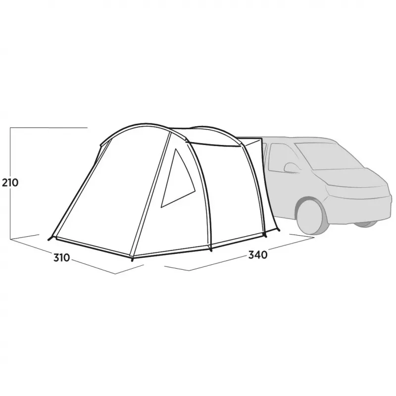Easy Camp Eidfjord sivý tunelový predstan pre autobus, model 2025