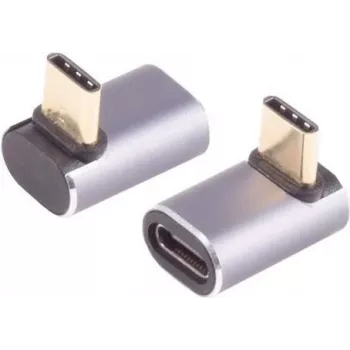USB-C adaptér ShiverPeaks 14-05037 4.0 90° uhol, pravouhlý USB-C konektor