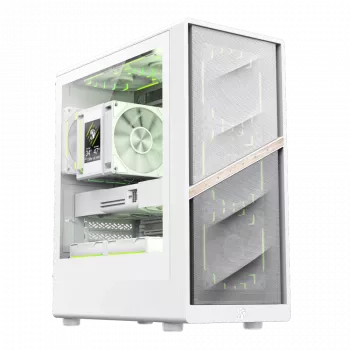 Gamemax skriňa | AERIS 330 MW | biela | Mini-Tower | napájací zdroj nie je súčasťou