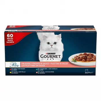 PURINA Gourmet Perle Mix - mokré krmivo pre mačky - 60x85 g