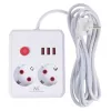 Predlžovacia zásuvka MACLEAN MCE388 W – 2 zásuvky, 3×USB, 110–240V, 2500W, 3 m kábel, biela