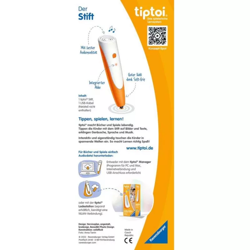 Učebné pero Ravensburger tiptoi 00110 oranžová biela pre chlapcov dievčatá