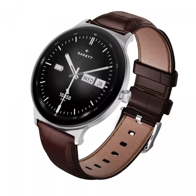 Smartwatch Garett Quantum — nerezová oceľ strieborná