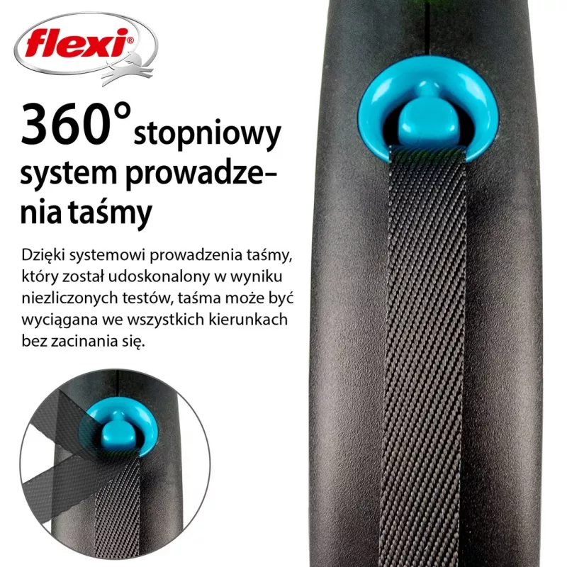 Flexi Automatic Leine čierny dizajn S 5 m, modrá