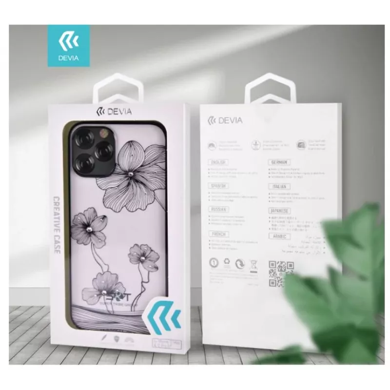 Ochranné puzdro Devia Crystal Flora pre iPhone 12 Pro Max – čierna