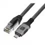Techly ICOC U3C-RJ45-010 adaptérový kábel USB-C na Gigabit Ethernet, 1 m, čierny/strieborný
