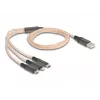 DeLOCK USB kábel 1,2 m USB 2.0 USB A USB C/Micro-USB B/Lightning transparentný