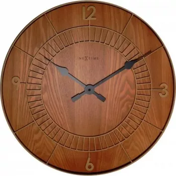 NeXtime hodiny 3113br Wood Round, Ø50 cm, nástenné hodiny, hnedé