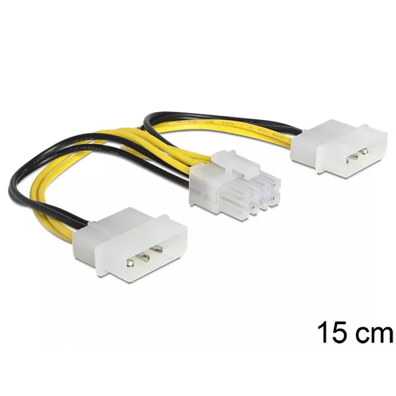 Interný napájací kábel DeLOCK 83410 0,15 m EPS 8-pol Molex 3-pol