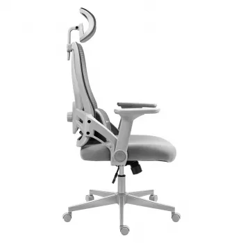 Herná stolička huzaro Combat 2.7 — ergonomická látková herná stolička, sivá, sieťovaná opierka chrbta, výškovo nastaviteľná, mechanizmus naklápania, 120 kg max.