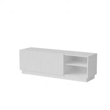 TV skrinka cama meble LIVERTI 150x42x48 cm, biela, doska z drevotriesky