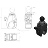 RAM Mounts RAP-B-400U Tough-Claw malá upínacia základňa s guľou 1 palec (2,54 cm), pre lišty 0,625–1,14 palca