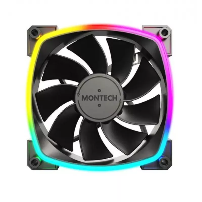 Montech RX120 PWM ventilátor počítačovej skrine 12 cm čierny 3 ks