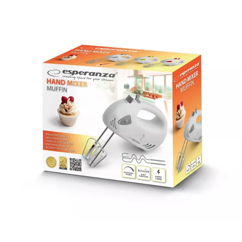 Ručný mixér Esperanza MIKSER RÄCZNY MUFFIN EKM007WE 150W