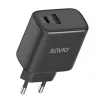 Sieťová nabíjačka SAVIO LA-06/B 30 W, USB-A + USB-C, Quick Charge, Power Delivery 3.0, čierna