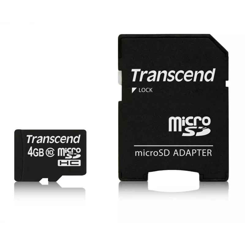 Flash pamäť Transcend 4GB MicroSDHC Class 10 s adaptérom
