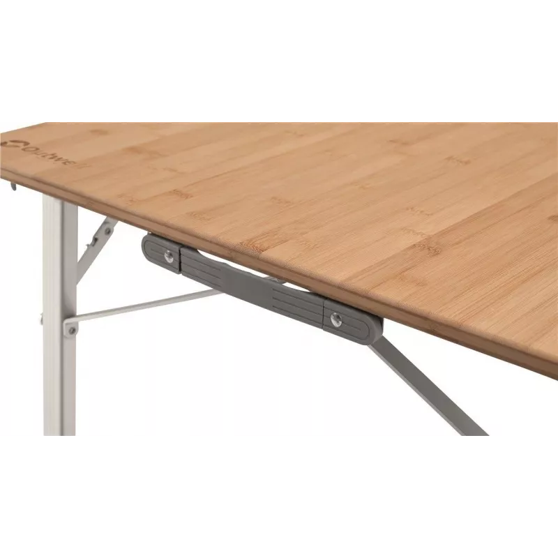 Outwell Custer L Brown kempingový stôl — bambusová doska, hliníkový rám, 700×1200 mm, 11,5 kg