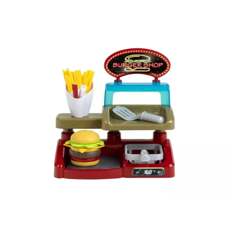 Play Burger Shop Set KLEIN 7336 — kompaktná, ľahko čistiteľná hračka na hranie rolí pre deti