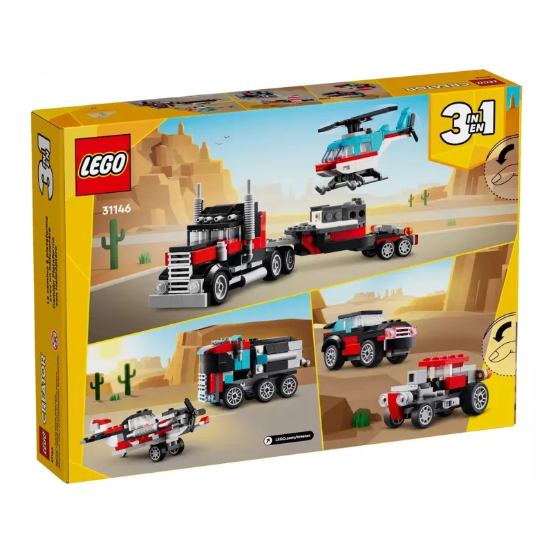 LEGO Creator 3-in-1 31146 Nákladné auto s plošinou a vrtuľník