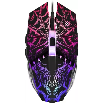 Herná myš DEFENDER GM-670L obojručná optická, 2400 DPI, 5 tlačidiel, káblová, čierna, RGB