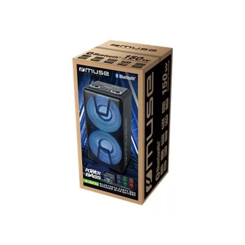 Muse Party Box reproduktor M-1805 DJ 150 W bezdrôtové pripojenie čierny Bluetooth