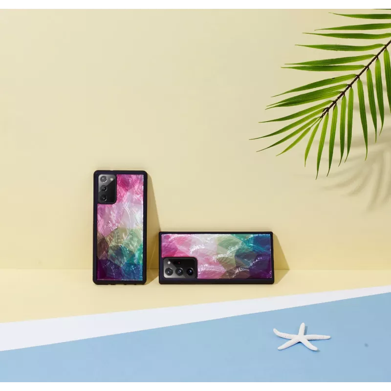 Ochranné puzdro iKins pre Samsung Galaxy Note 20 – motív vodných kvetov čierne
