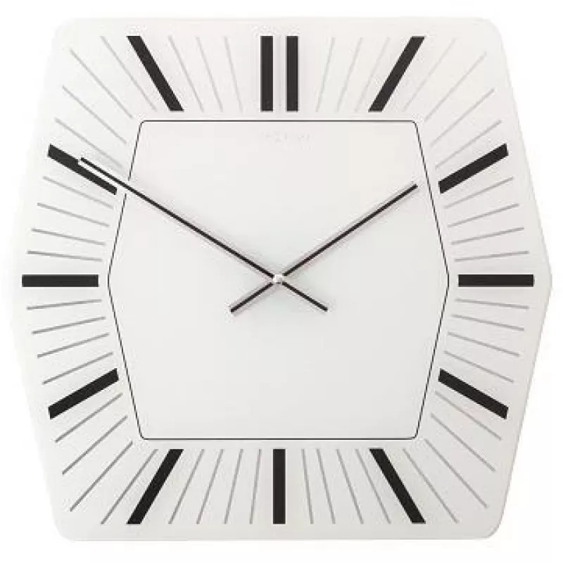 NeXtime hodiny 8128wi Hexagon, 43x43 cm, nástenné, biele