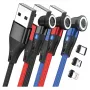 USB kábel RealPower MagneticCharge3 1m USB A čierny modrý červený