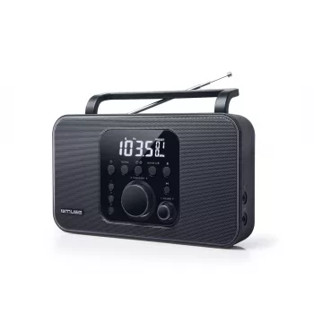 Prenosné rádio Muse M-091 R — FM/AM, LCD displej, sieťová alebo AA/D batériová prevádzka, otočný ovládač hlasitosti, 1,1 kg, čierna