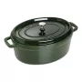 Staub La Cocotte 33 cm oválna pečacia panvica z liatiny, bazalkovo zelená