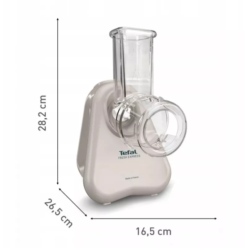 Elektrický krájač zeleniny Tefal Fresh Express DN853BE0 — 150 W, 3 vymeniteľné nástavce, 1 rýchlosť, krémová