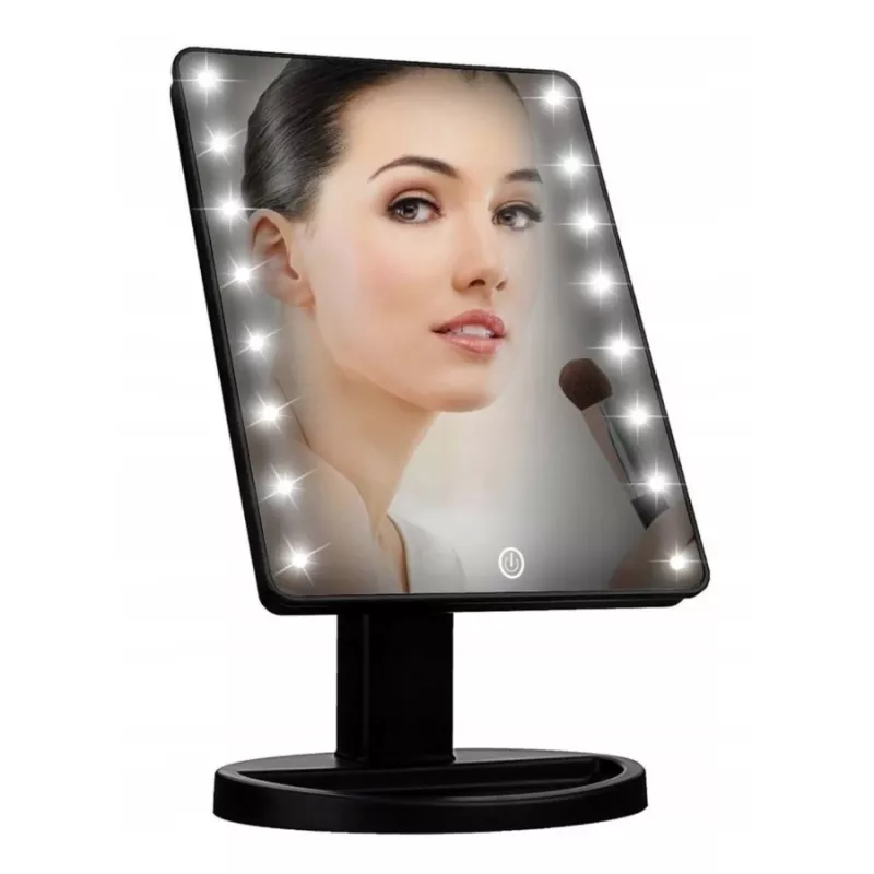 Extralink Makeup Mirror, čierne osvetlené so stojanom