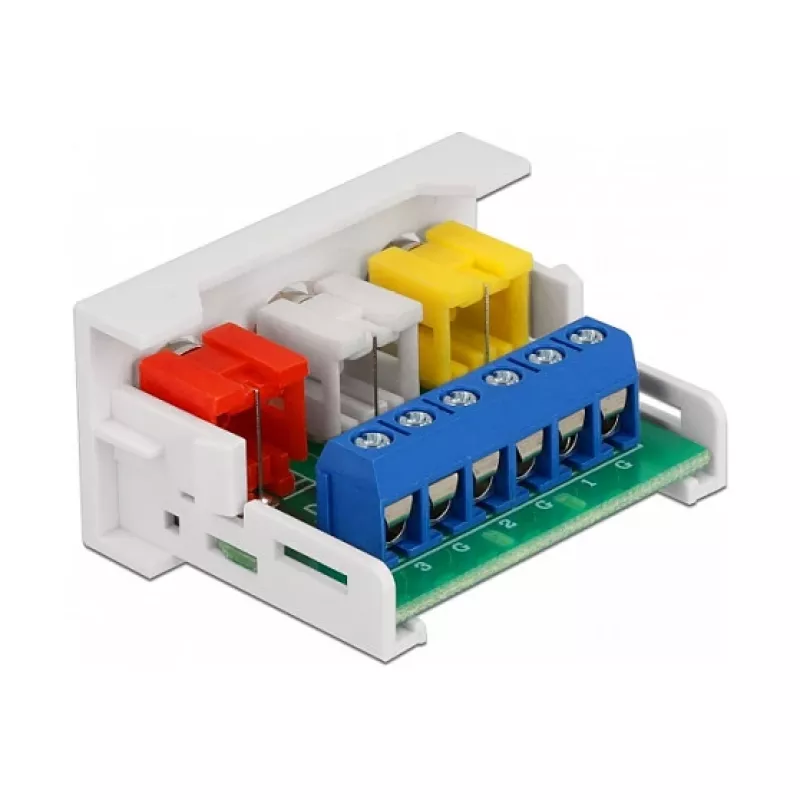 RCA modul DeLOCK Easy 45 3 x RCA konektor samica 22,5 x 45 mm