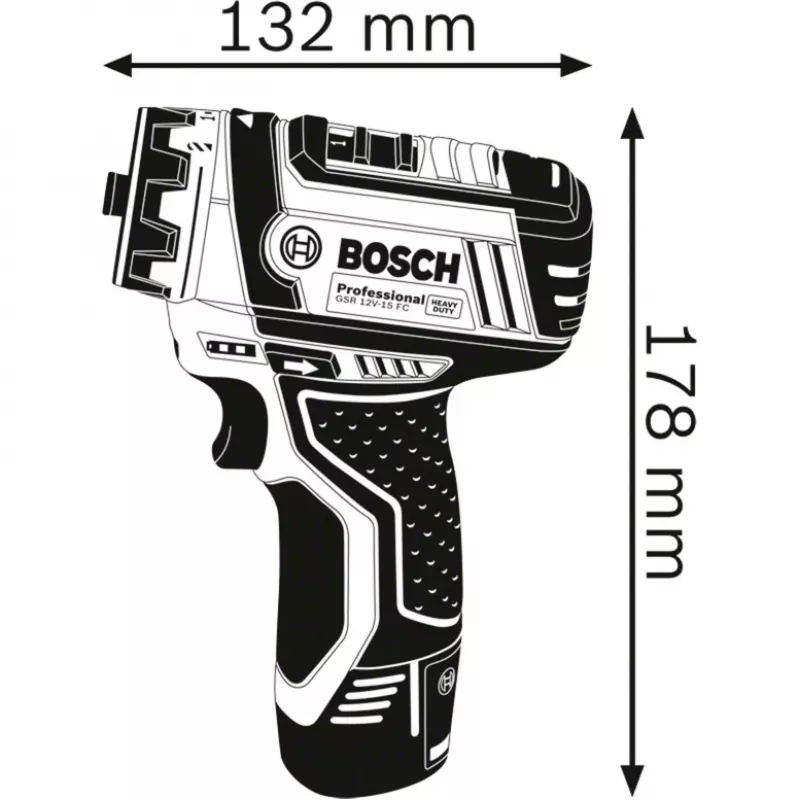 Bosch GSR 12V-15 FC Professional Keyless 600 g čierna, modrá