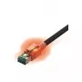 EasyLan DualBoot LED patch kábel RJ45 S/FTP Cat.6A (trieda EA) - s konektorom saCon - LSOH - čierny