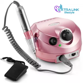 Elektrická nail drill Extralink NAIL DRILL-202 65W ružová – profesionálny manikúrny/pedikúrny nástroj