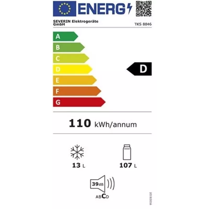 Severin TKS 8847 kombinovaná chladnička voľne stojaca 120 L