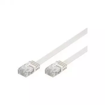 Wentronic Goobay CAT 5e plochý patch kábel, U/UTP, biely, 2 m - CCA medená zmes (93359)