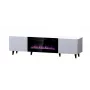 TV skriňa Cama Meble PAFOS EF s elektrickým krbom 180×42×49 cm, biela matná
