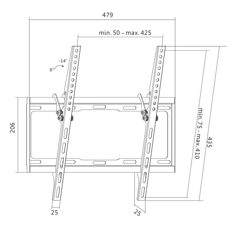Držiak na TV LogiLink BP0012 139,7 cm (55 palcov) čierny