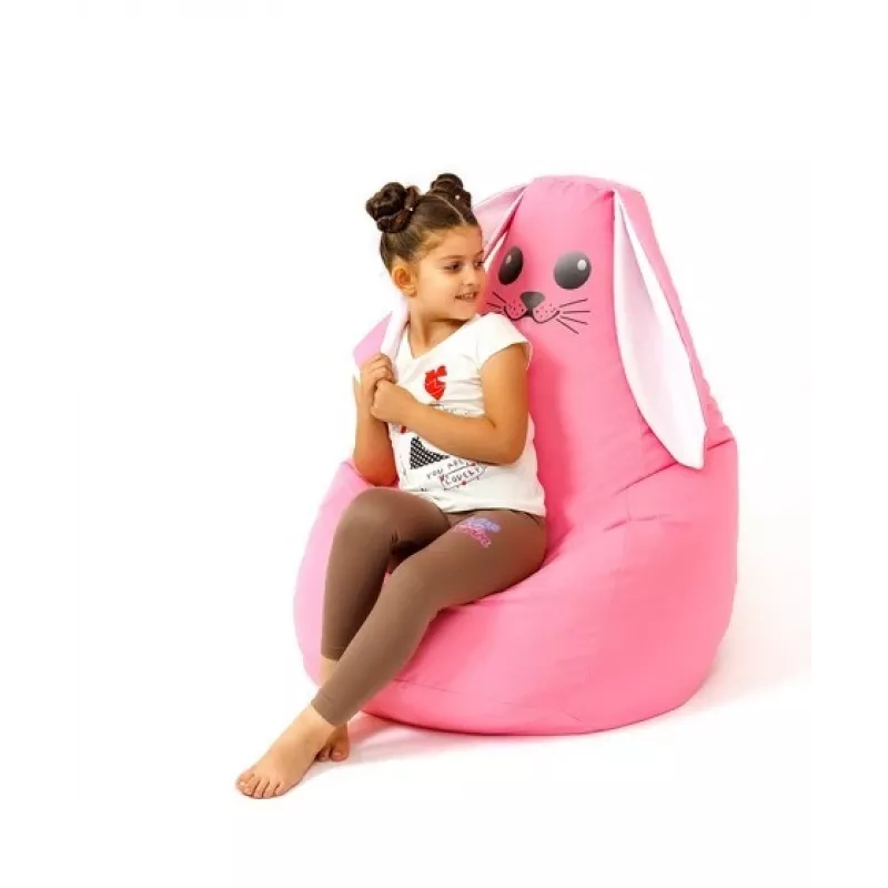 Sako bag pouf zajac ružová L 105 x 80 cm