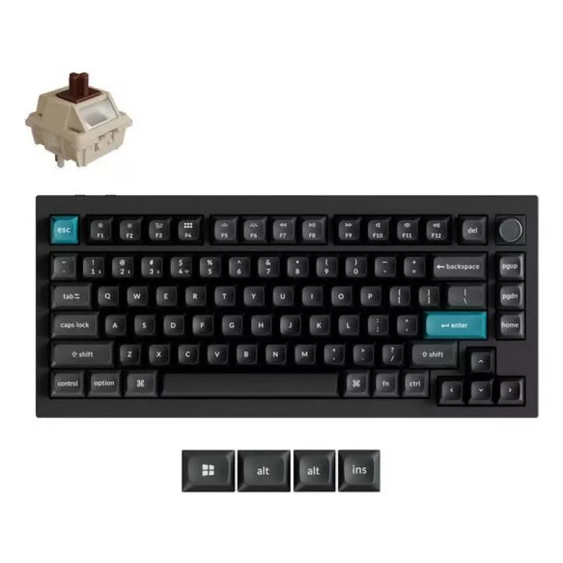 Mechanická 75% klávesnica Keychron Q1 Ultra 8K – USB + RF bezdrôtová + Bluetooth, RGB, čierna